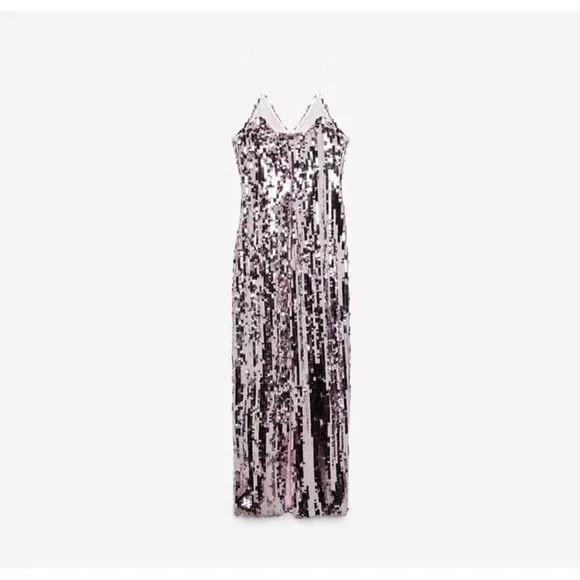ZARA STRAPPY SEQUIN DRESS SIZE XS 9373/567 027/223 - Picture 9 of 13